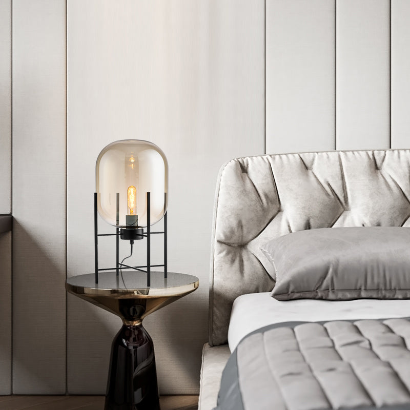 Modern Glass Lantern Standing Table Lamp & Floor Lamp