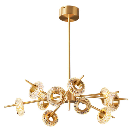 LED Crystal Brass Chandelier