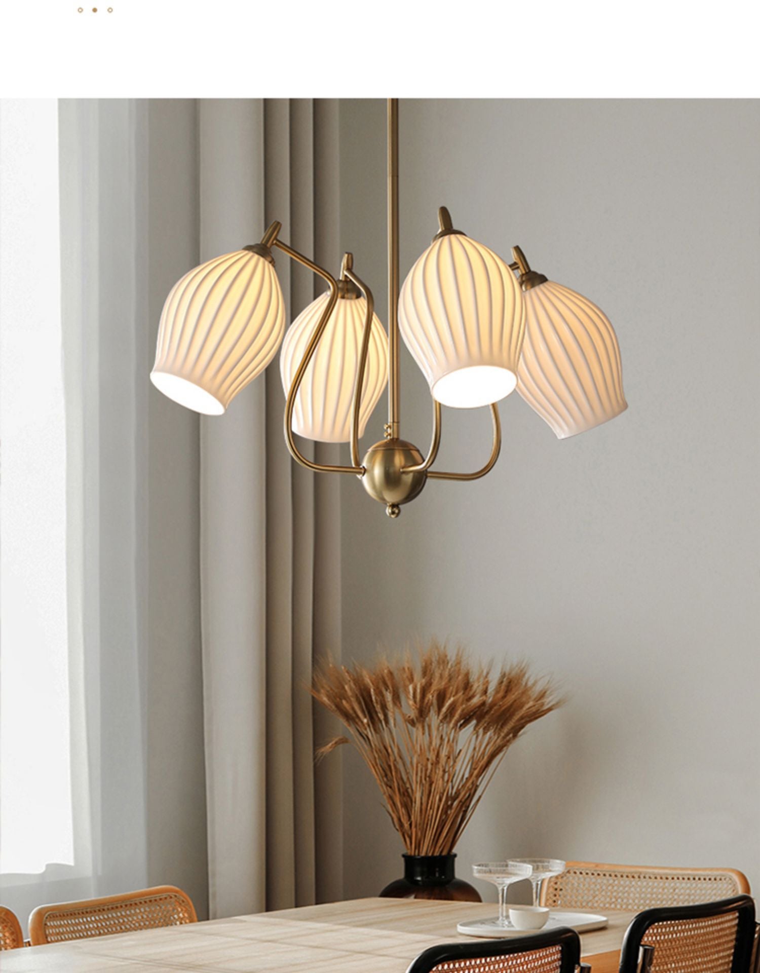 Ceramic Rose Chandelier Lighting