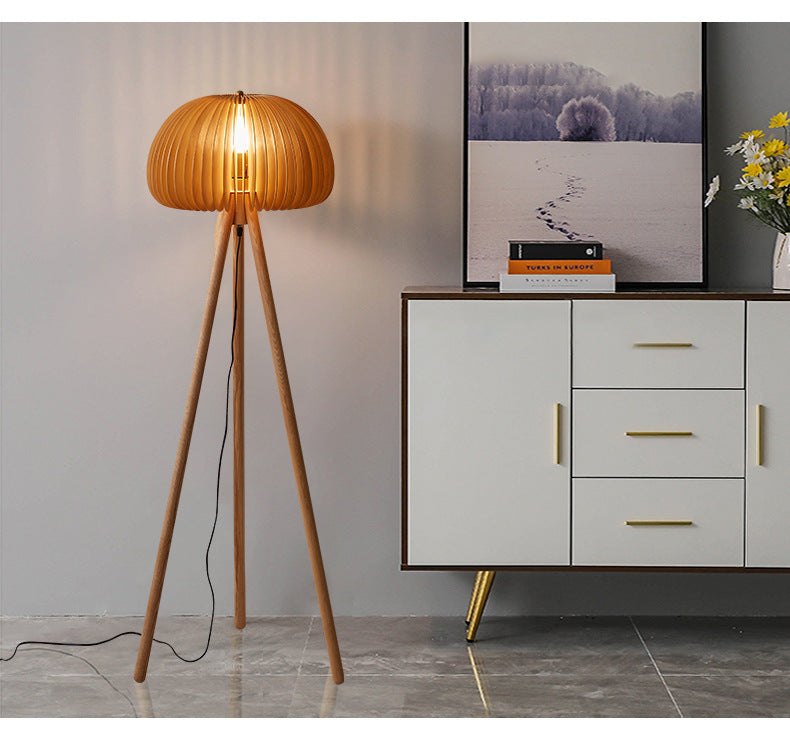 Tripod Wooden Floor Lamp