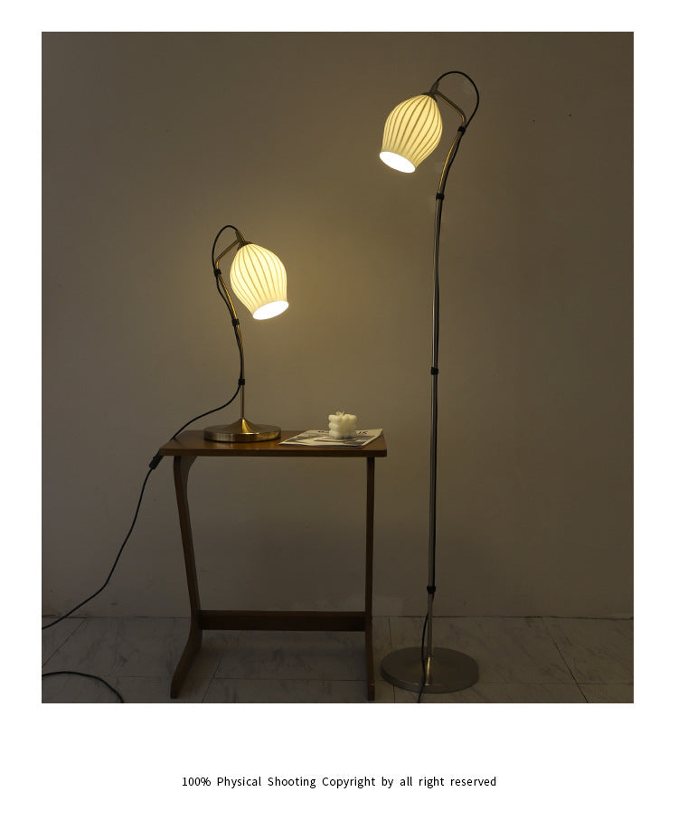 Ceramic White Rose Floor Lamp