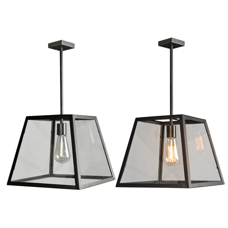 Industrial Retro Wrought Iron Glass Pendant