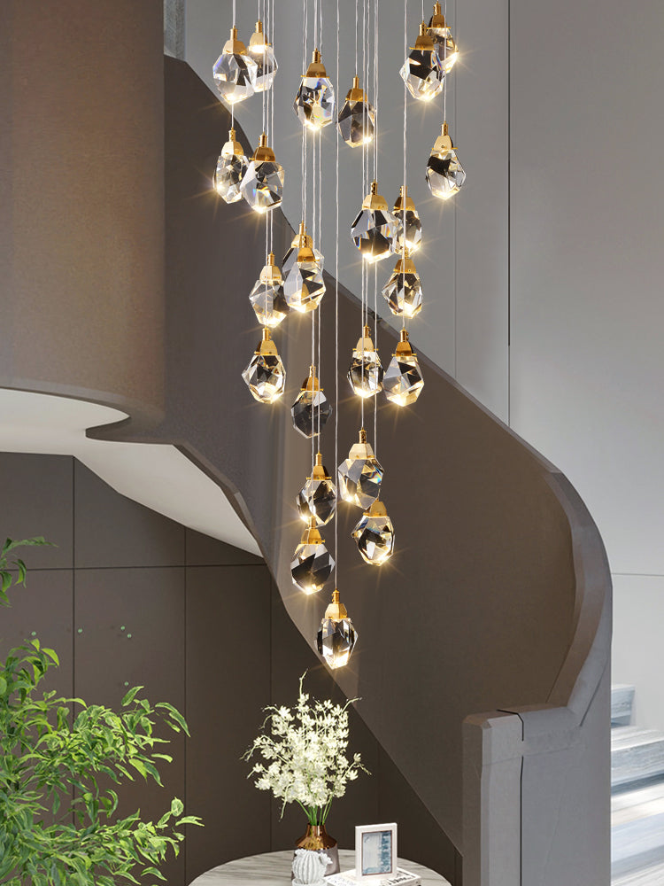 Crystal Brass Pendant Light | LED Wall Lamp