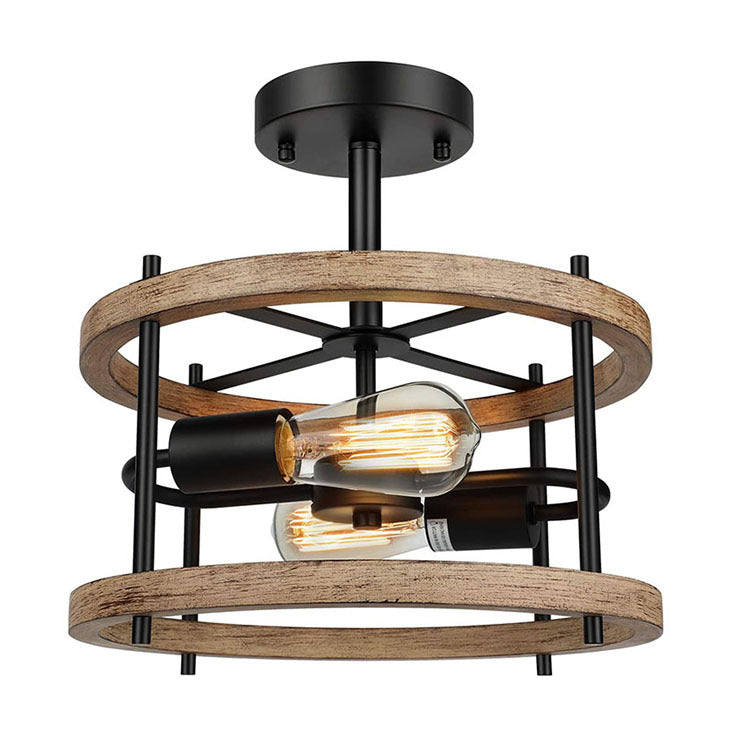 Rustic Vintage Wood Ceiling Light
