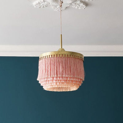 Modern Tassel Drum Chandelier Pendant Light