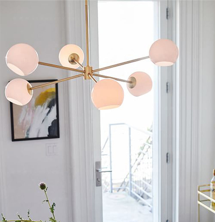 6-Light Notch Branches Glass Chandelier
