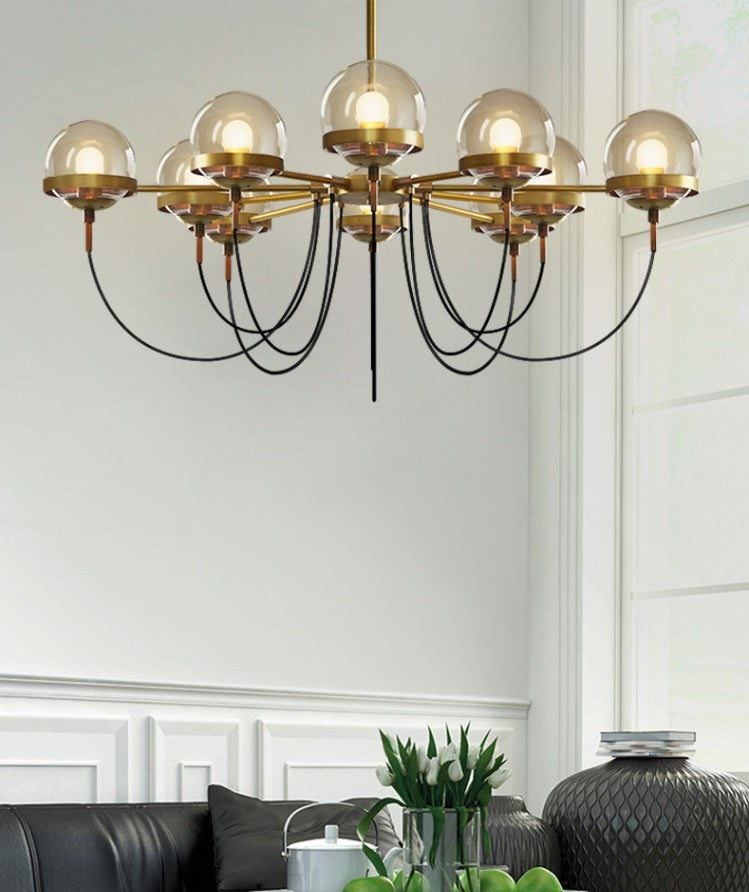Dexter Glass Orb Antique Chandelier