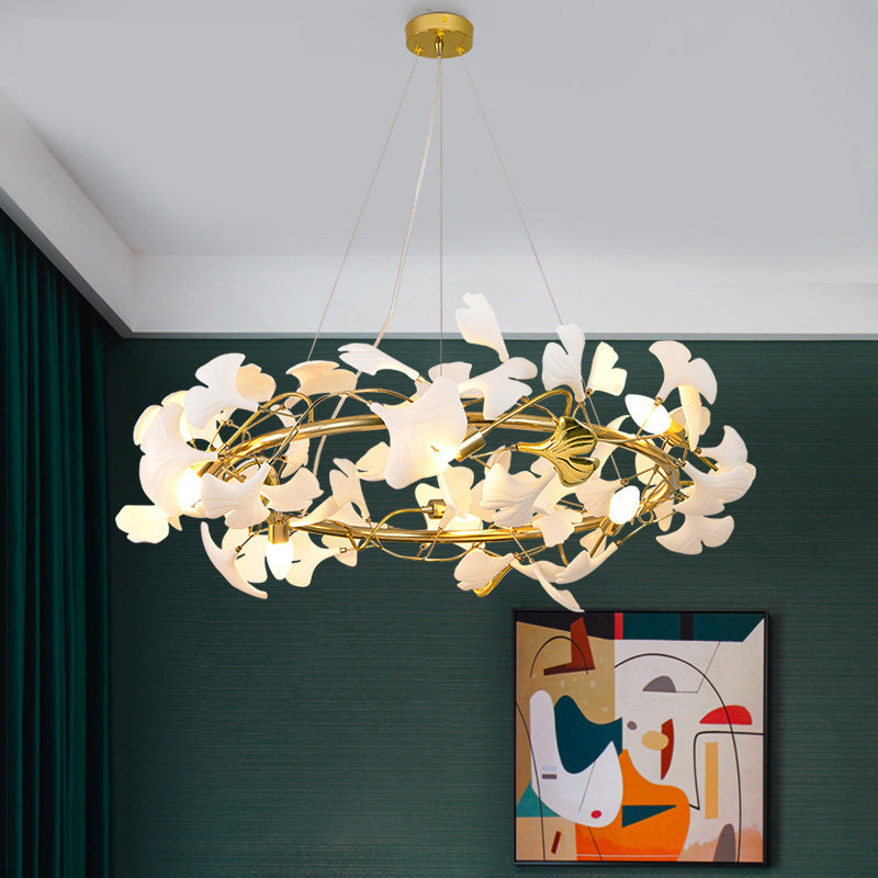 Gingko Leaf Round Chandelier – BELECOME