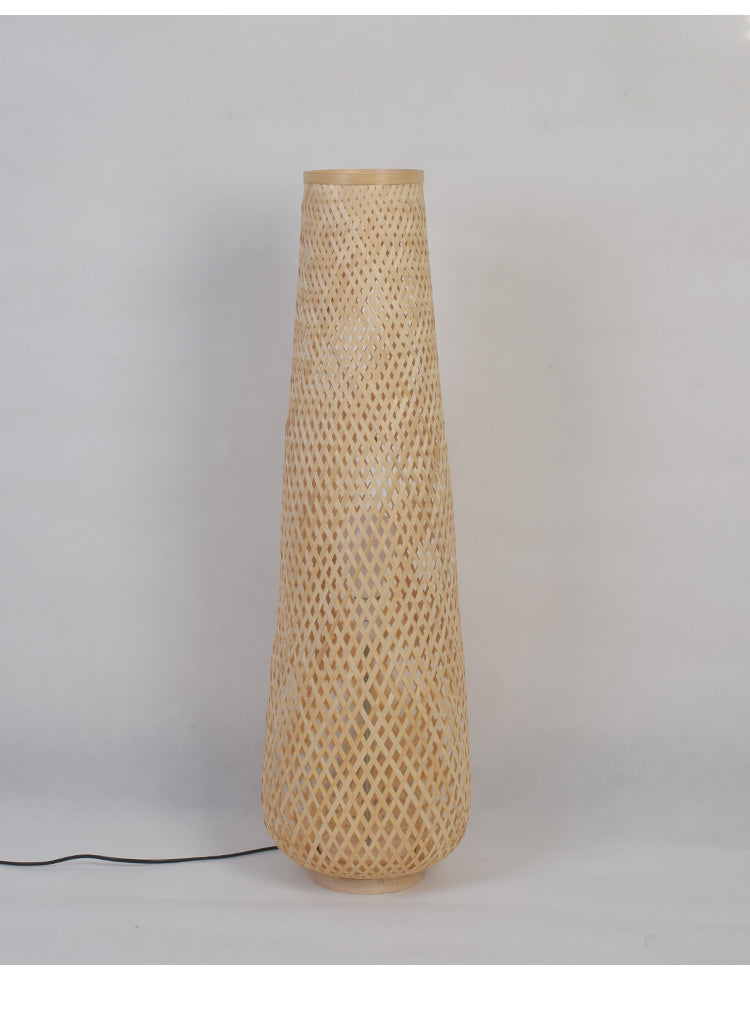 Bamboo Rattan Floor Lamp