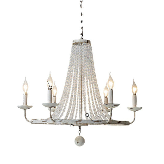 Aged Iron Wrought Crystal Chandelier