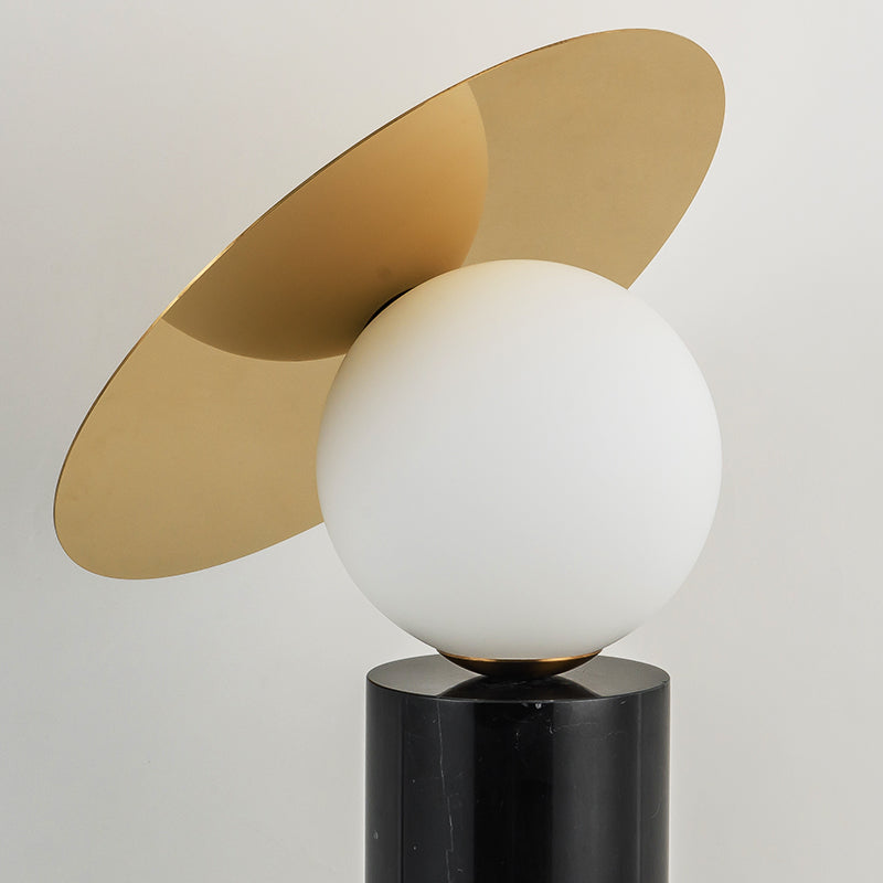 Bola Disc Table Lamp in Marquina Marble