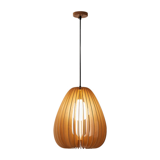 Round Wood Pendant Light