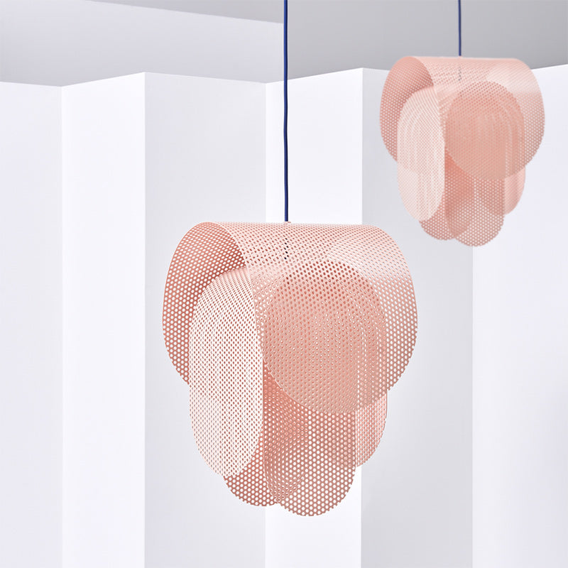 Perforated metal pendant light