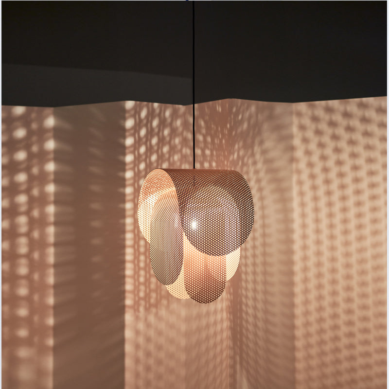 Perforated metal pendant light