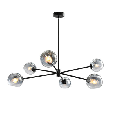 6-Light Notch Branches Glass Chandelier