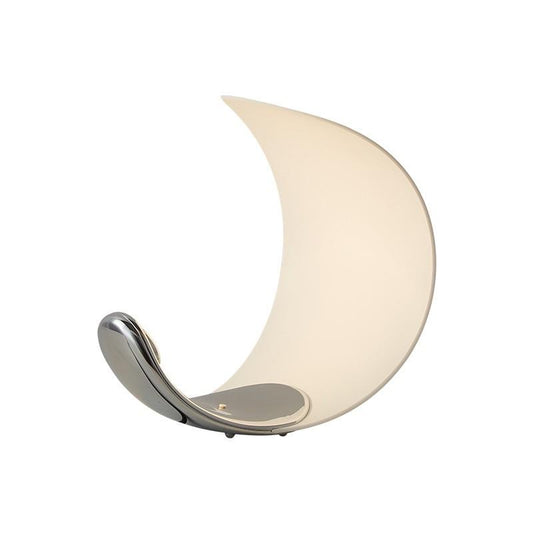 Curl Moon Table Dimmable Matt White Chrome Plated