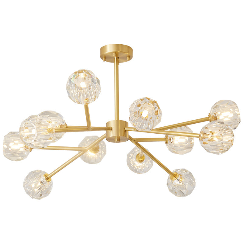 Boule De Cristal Round Brass Chandelier