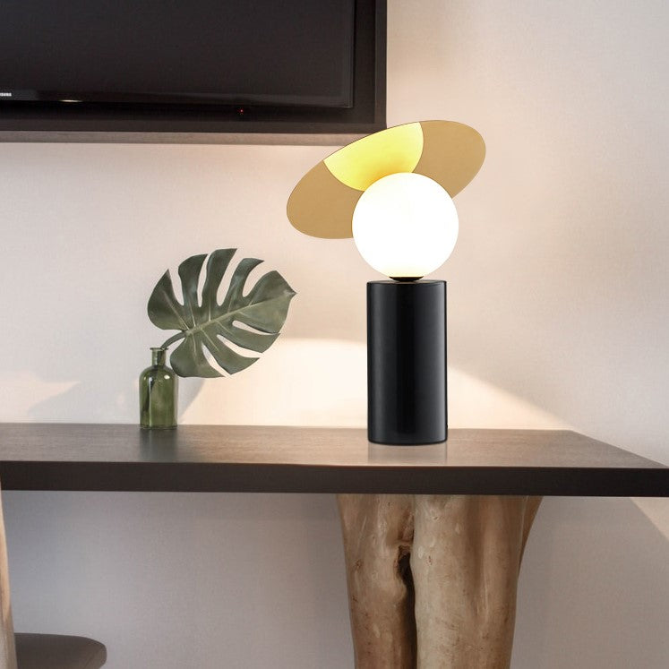 Bola Disc Table Lamp in Marquina Marble