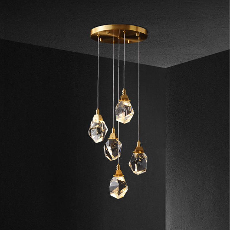 Crystal Brass Pendant Light | LED Wall Lamp