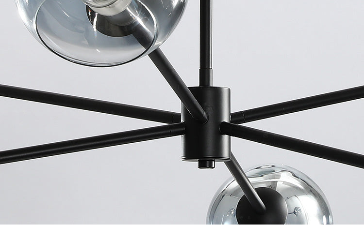 6-Light Notch Branches Glass Chandelier