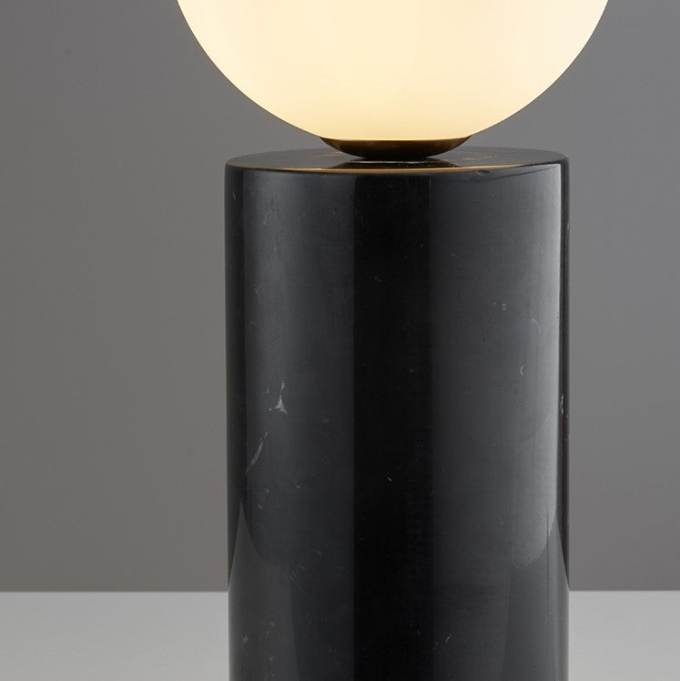 Bola Disc Table Lamp in Marquina Marble