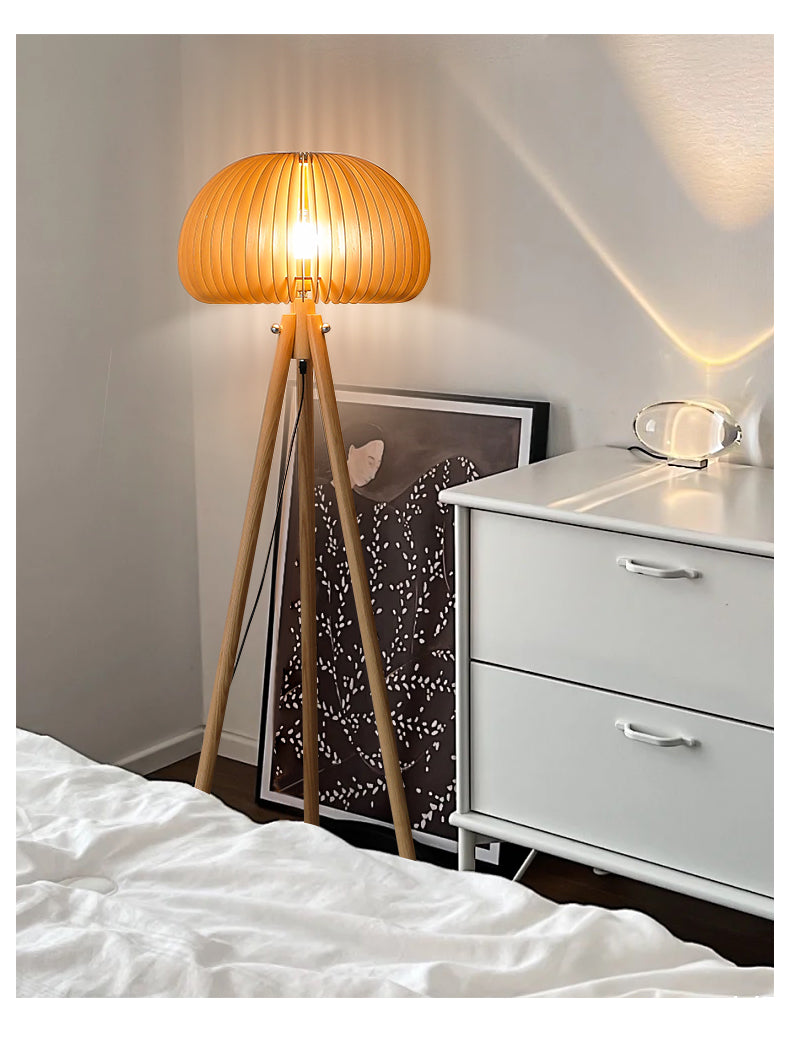 Tripod Wooden Floor Lamp