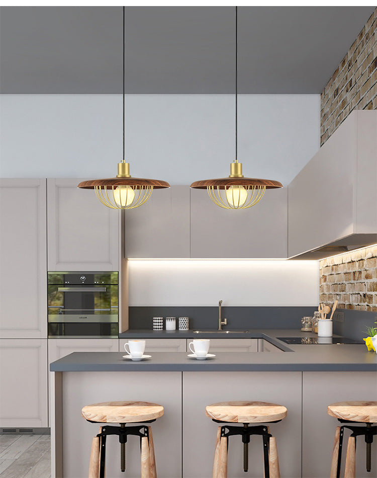 Walnut Wood Color Kasa Pendant Lamp