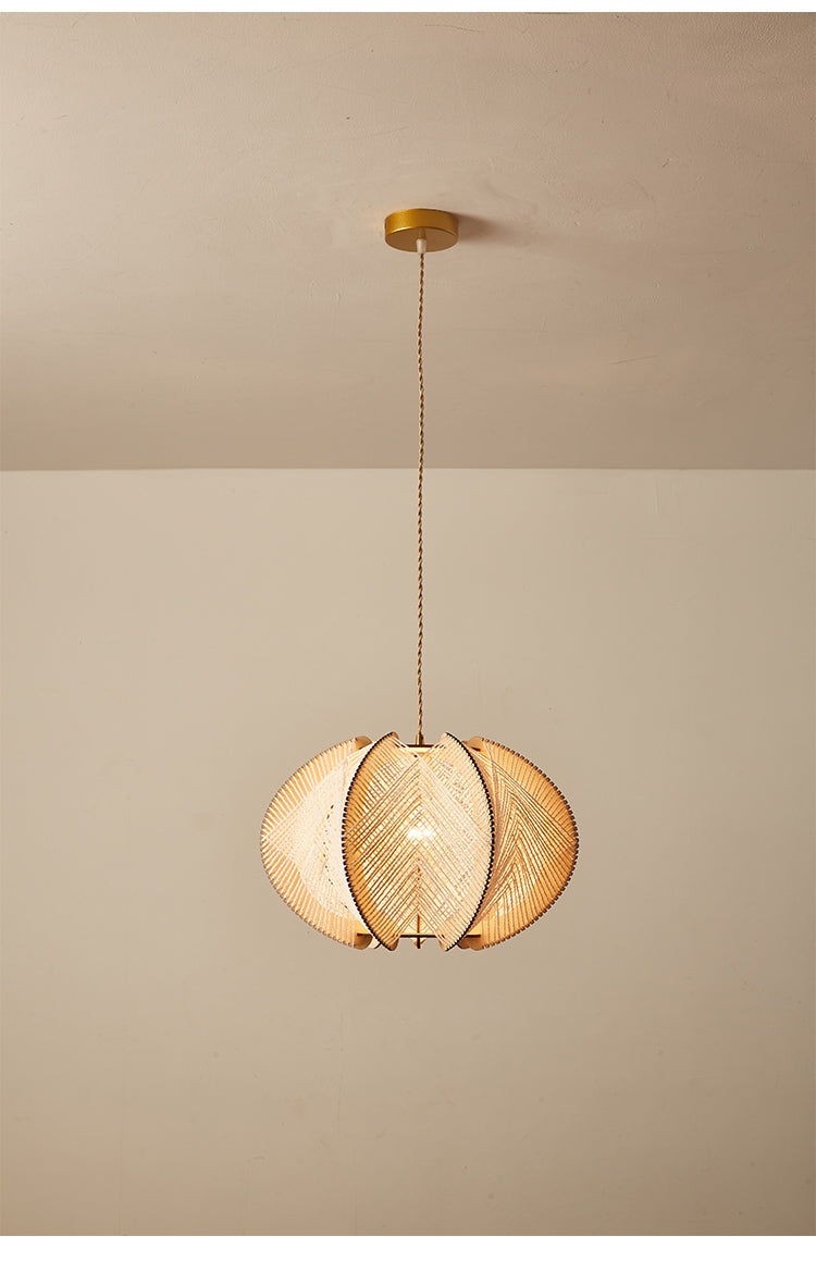 Chinese Hand-Made Rope Wooden Pendant Lamp