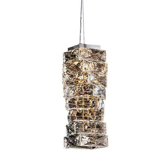 Spiral Crystal  Cylinder Pendant Lamp