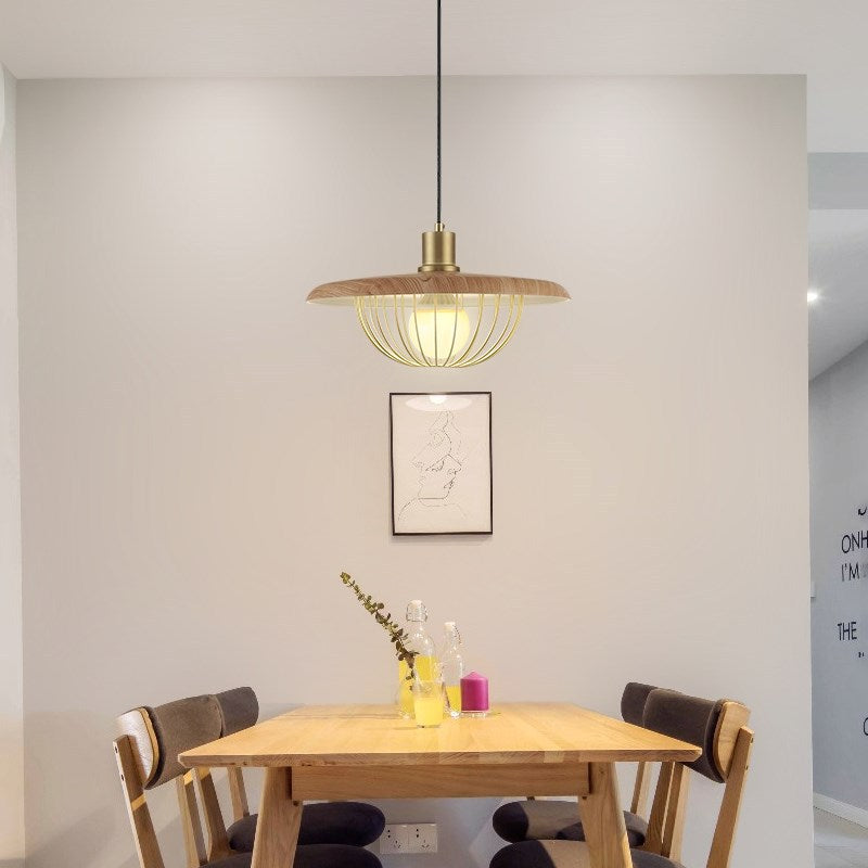 Walnut Wood Color Kasa Pendant Lamp