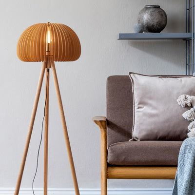 Tripod Wooden Floor Lamp