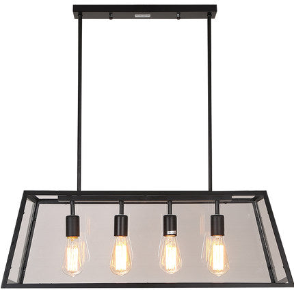 Industrial Retro Wrought Iron Glass Pendant