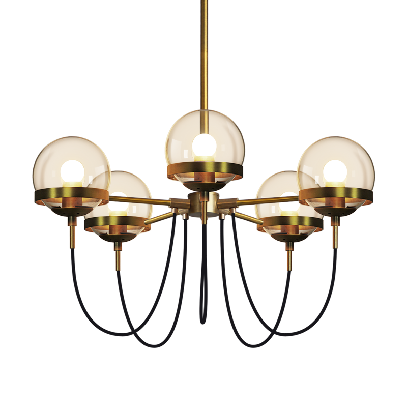 Dexter Glass Orb Antique Chandelier