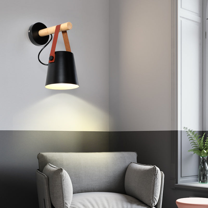 Wooden Hanging Wall Lamp