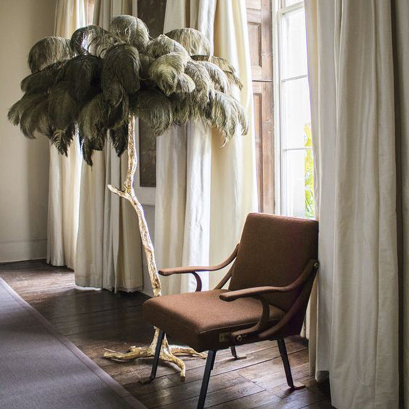 Ostrich Feather Floor Lamp