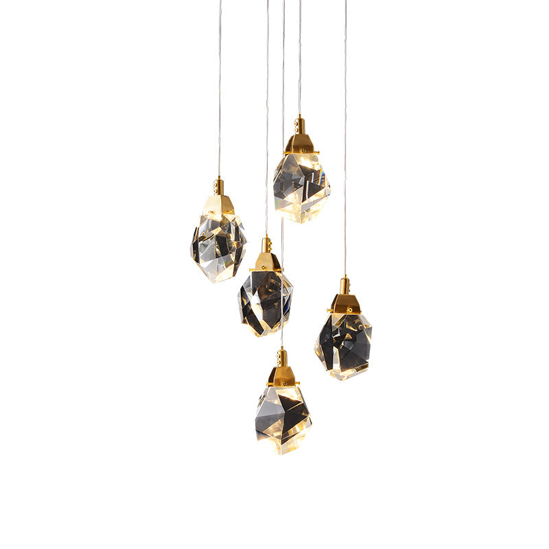 Crystal Brass Pendant Light | LED Wall Lamp