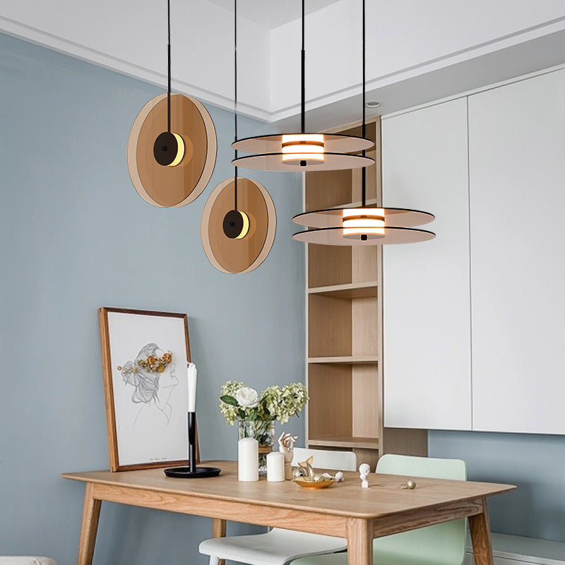 Tea Colored LED Glass Pendant Light