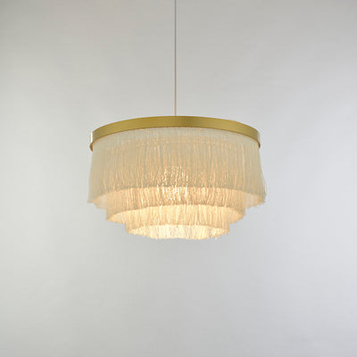 Modern Tassel Drum Chandelier Pendant Light