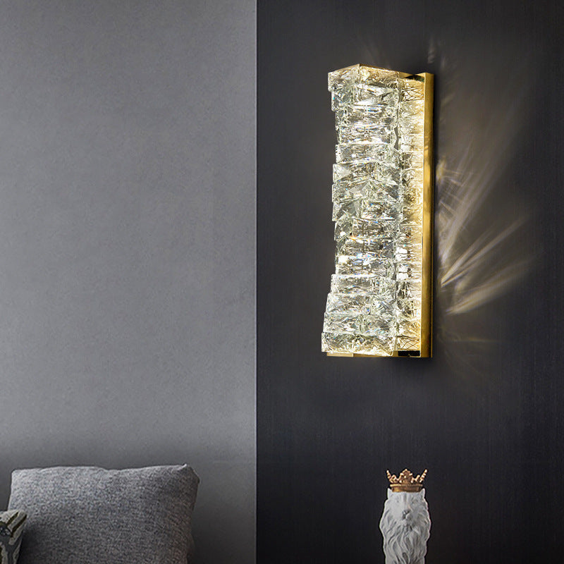 Crystal Cylinder Icy Wall Sconce