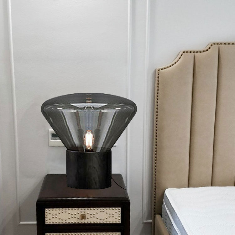 Muffins Wood Base Glass Table Lamp