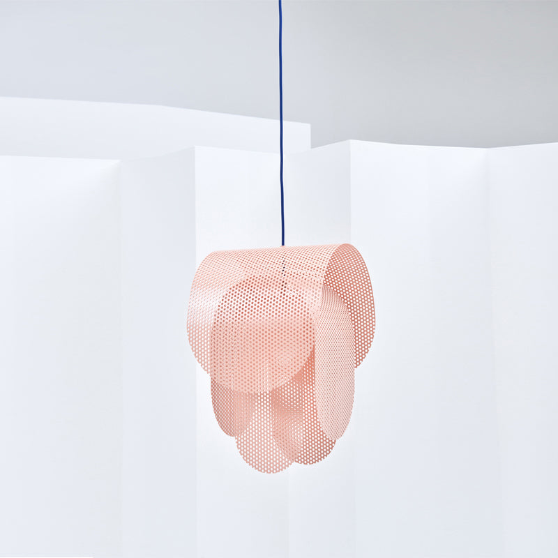 Perforated metal pendant light