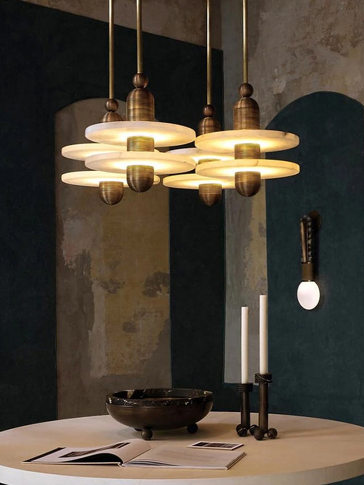 Median Alabaster LED Pendant Lamp & Table Lamp