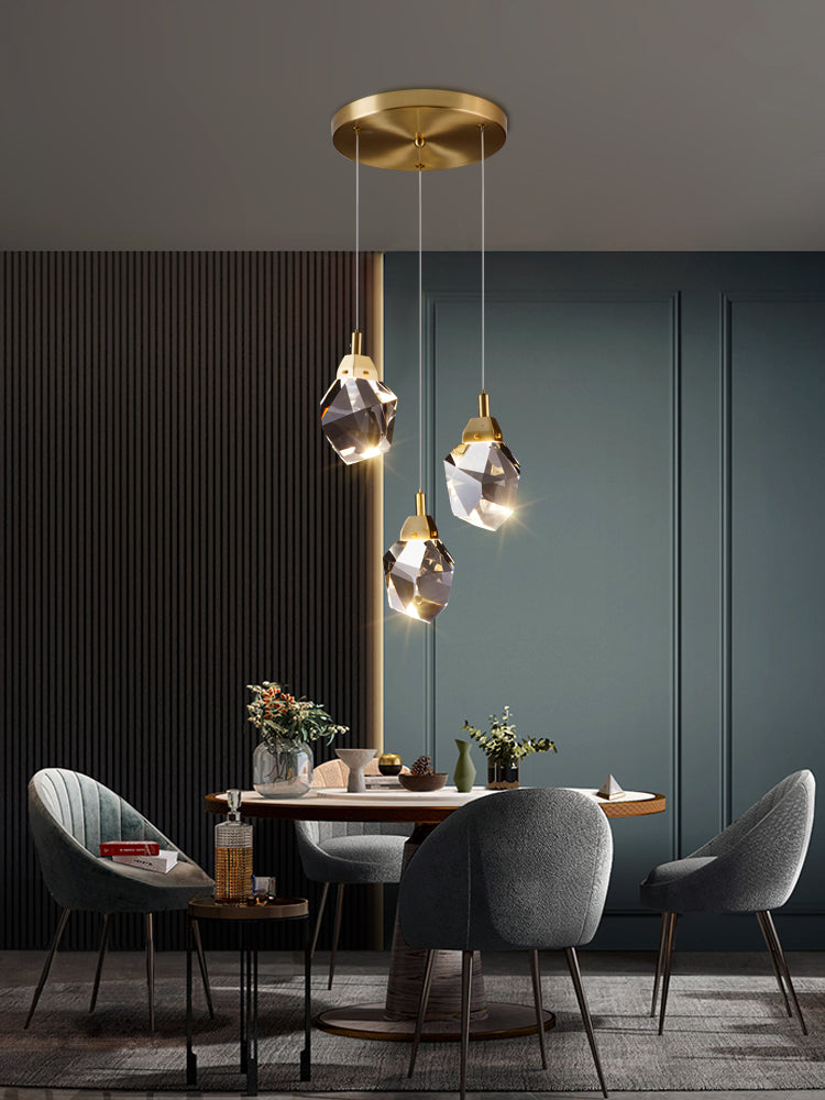 Crystal Brass Pendant Light | LED Wall Lamp