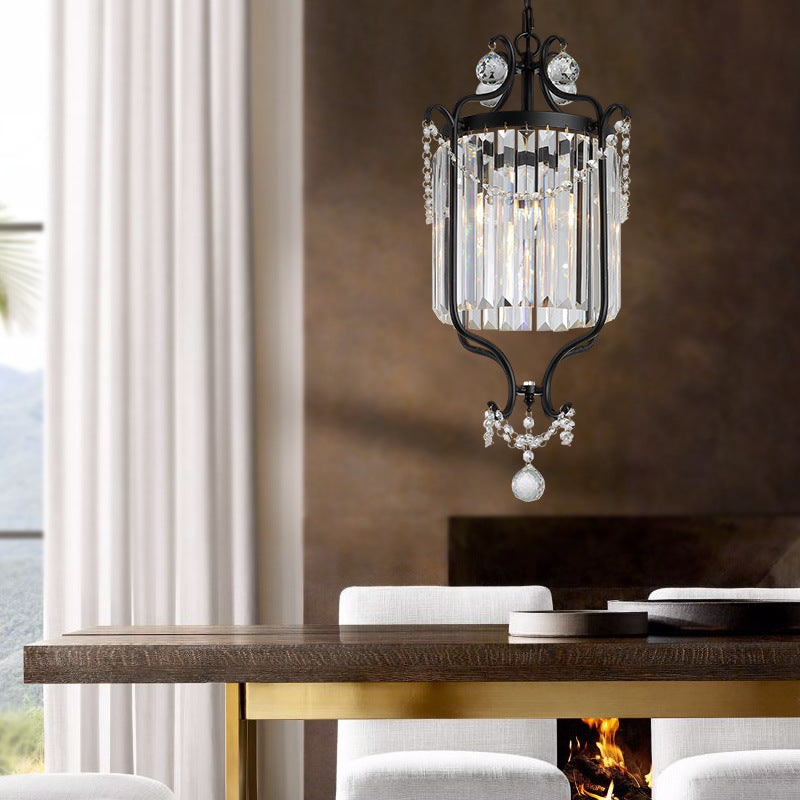 Modernism Cage Hanging Ceiling Lamp with Crystal Shade
