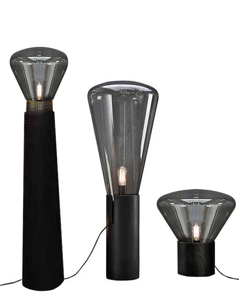 Muffins Wood Base Glass Table Lamp