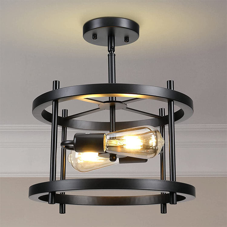 Rustic Vintage Wood Ceiling Light