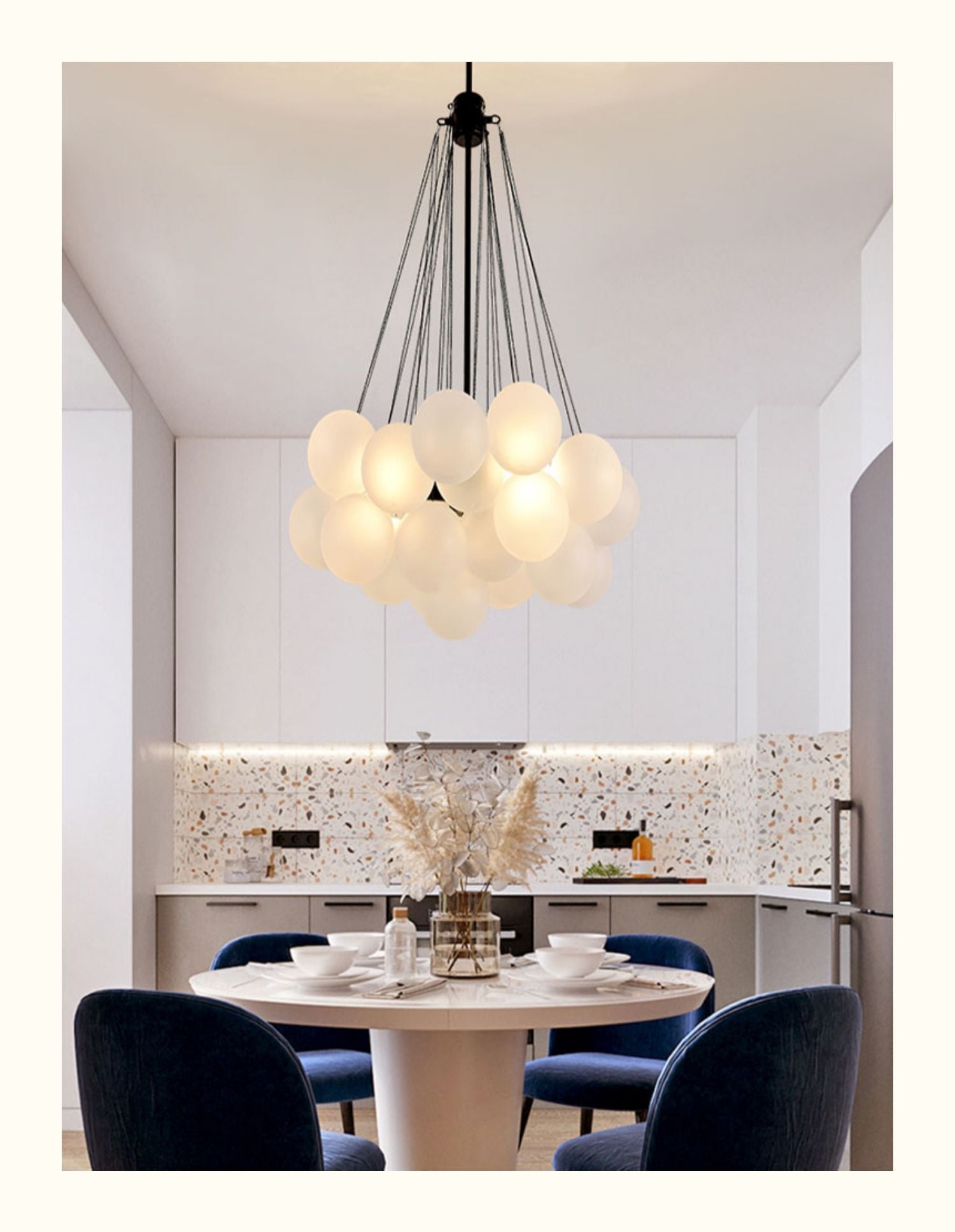 Cloud Glass Chandelier for kitchen table