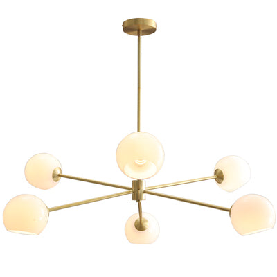 6-Light Notch Branches Glass Chandelier