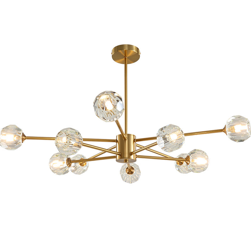 Boule De Cristal Round Brass Chandelier