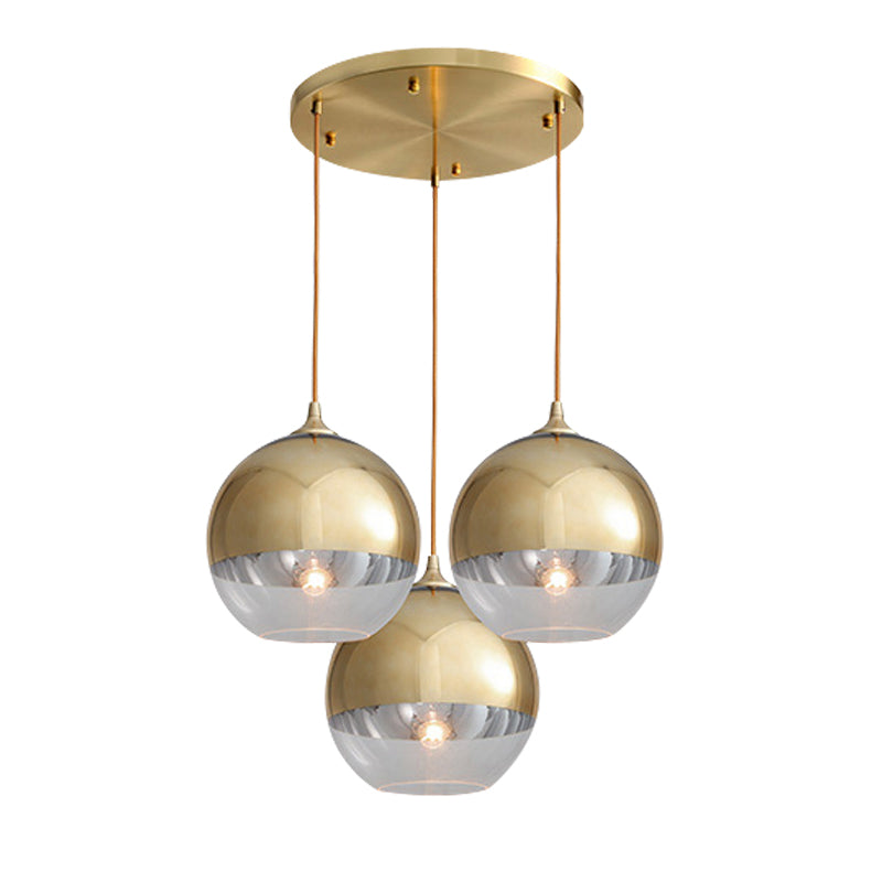 Sculptural Glass Globe Pendant Metallic Ombre